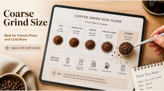 Coarse grind size guide from Luz Coffee Co
