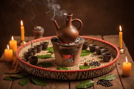 Ethiopian coffee ceremony and jebena tradition
