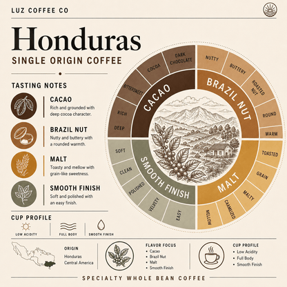 Honduras Single Origin Coffee | Medium - Dark Roast - Luz Coffee Co