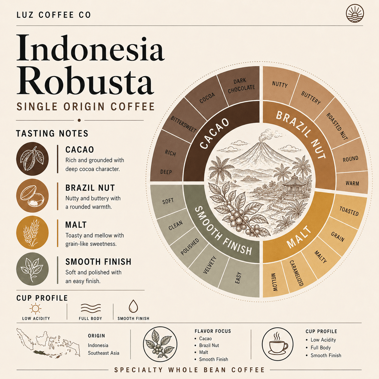 Indonesia Robusta Coffee | Medium Roast - Luz Coffee Co