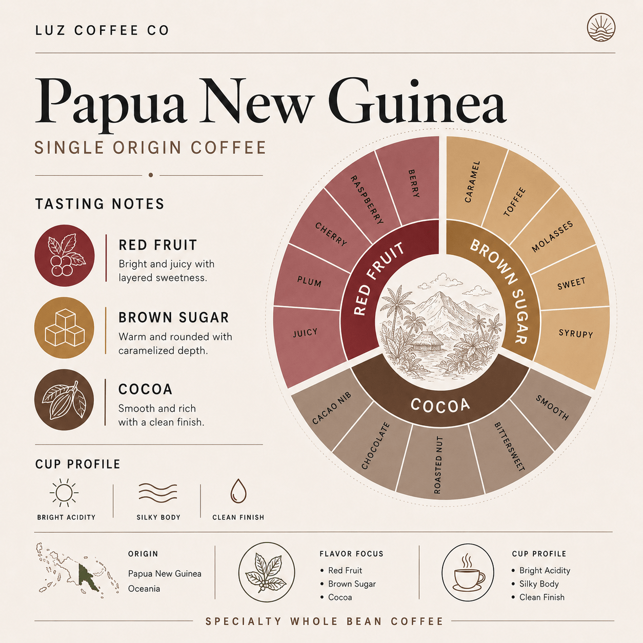 Papua New Guinea Coffee | Medium Roast - Luz Coffee Co