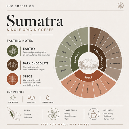 Sumatra Single Origin Coffee | Medium - Dark Roast - Luz Coffee Co