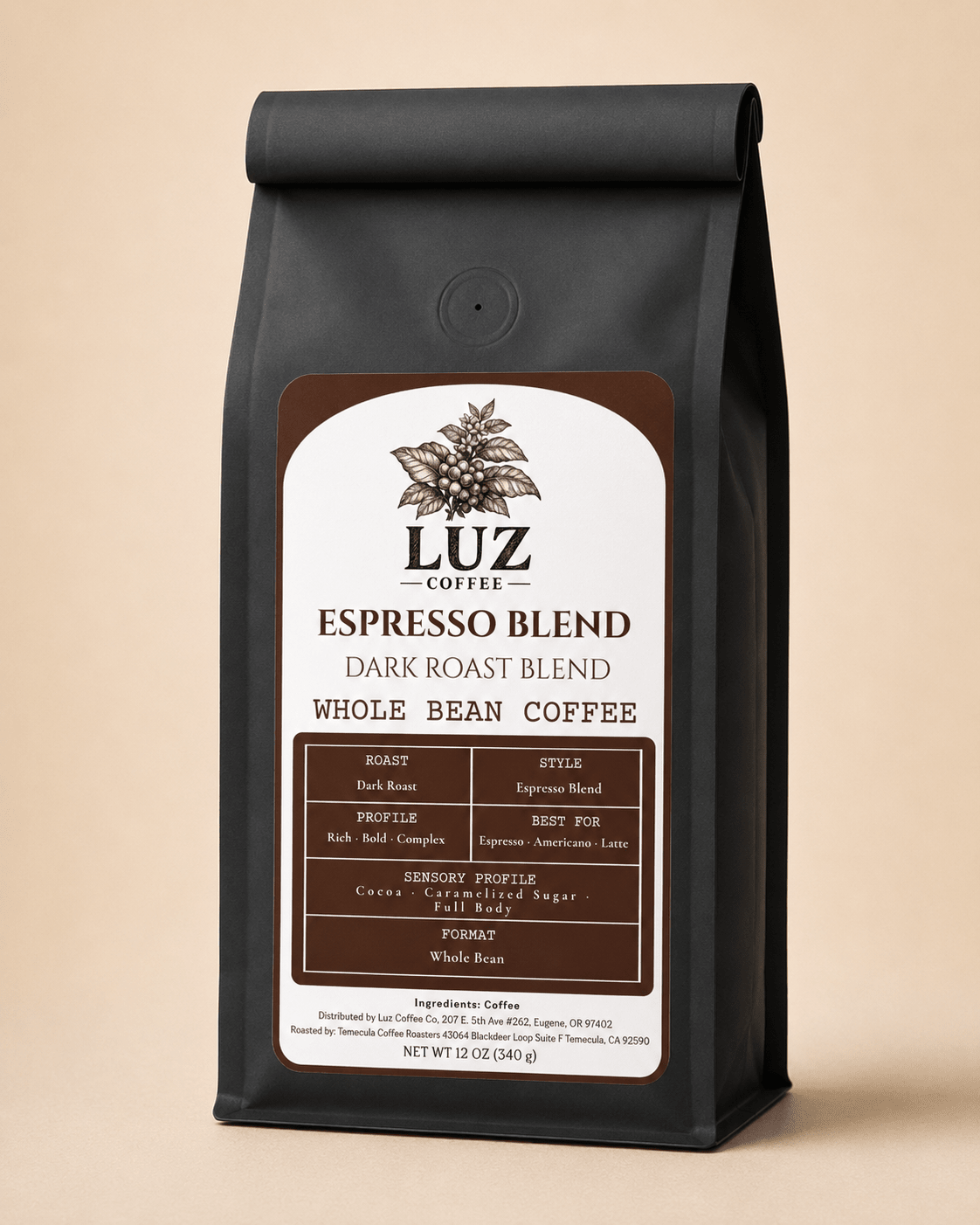 6 Bean Espresso Coffee Blend | Dark Roast - Luz Coffee Co