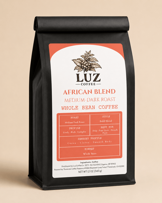 African Espresso Coffee Blend | Medium - Dark Roast - Luz Coffee Co