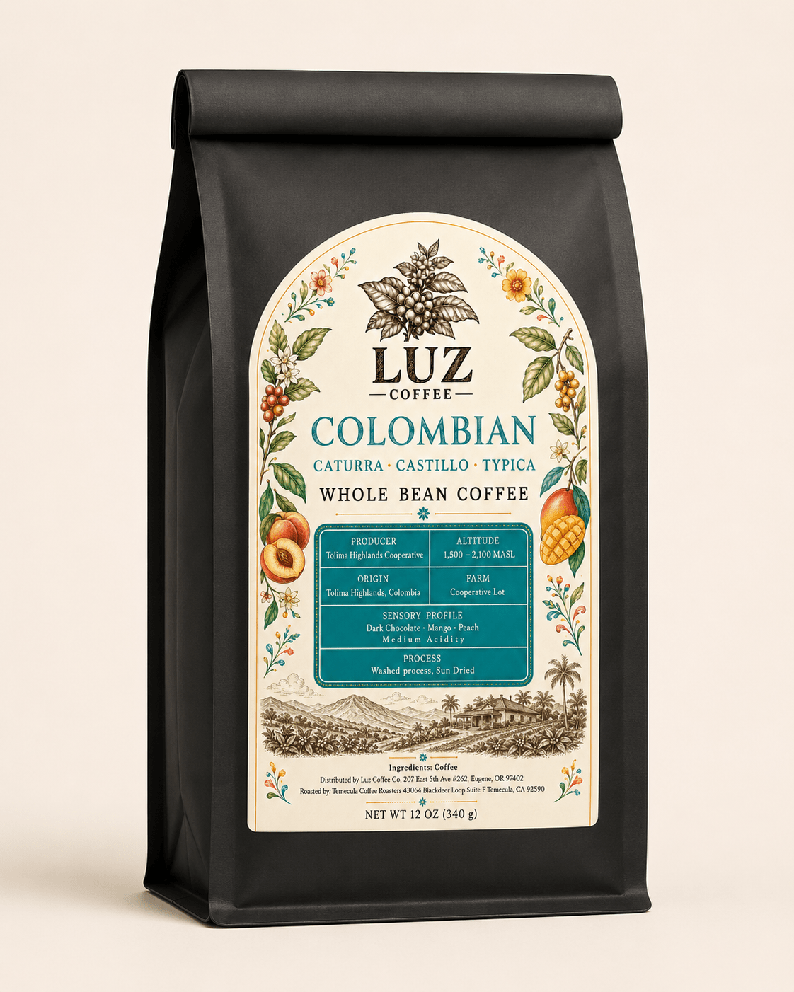 Colombian Single Origin | Medium Roast Whole Bean Coffee - Luz Coffee Co