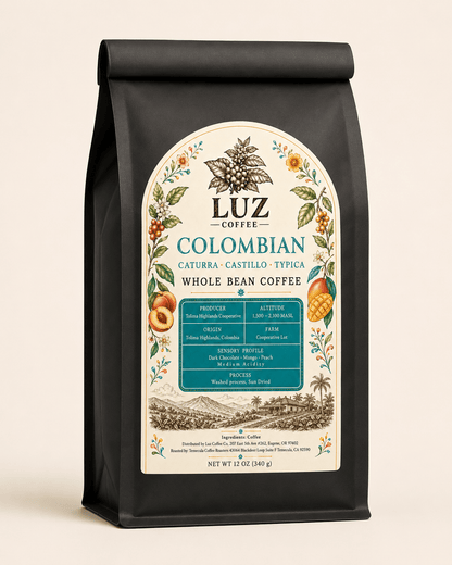 Colombian Single Origin | Medium Roast Whole Bean Coffee - Luz Coffee Co