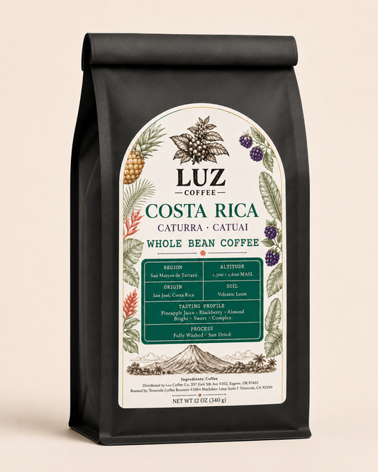Costa Rica Single Origin Coffee | Medium - Light Roast - Luz Coffee Co