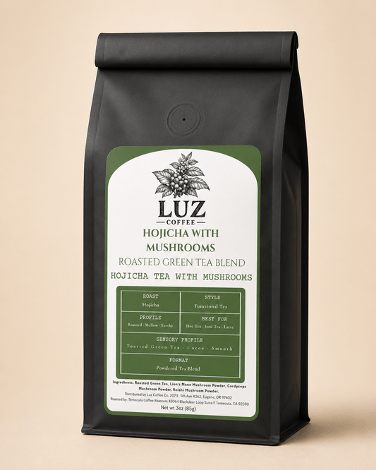 Hojicha With Mushrooms | Luz Coffee Co - Luz Coffee Co