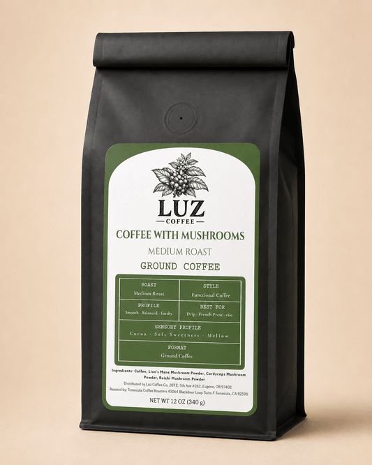 Medium Roast Coffee With Mushrooms | Ground Coffee - Luz Coffee Co