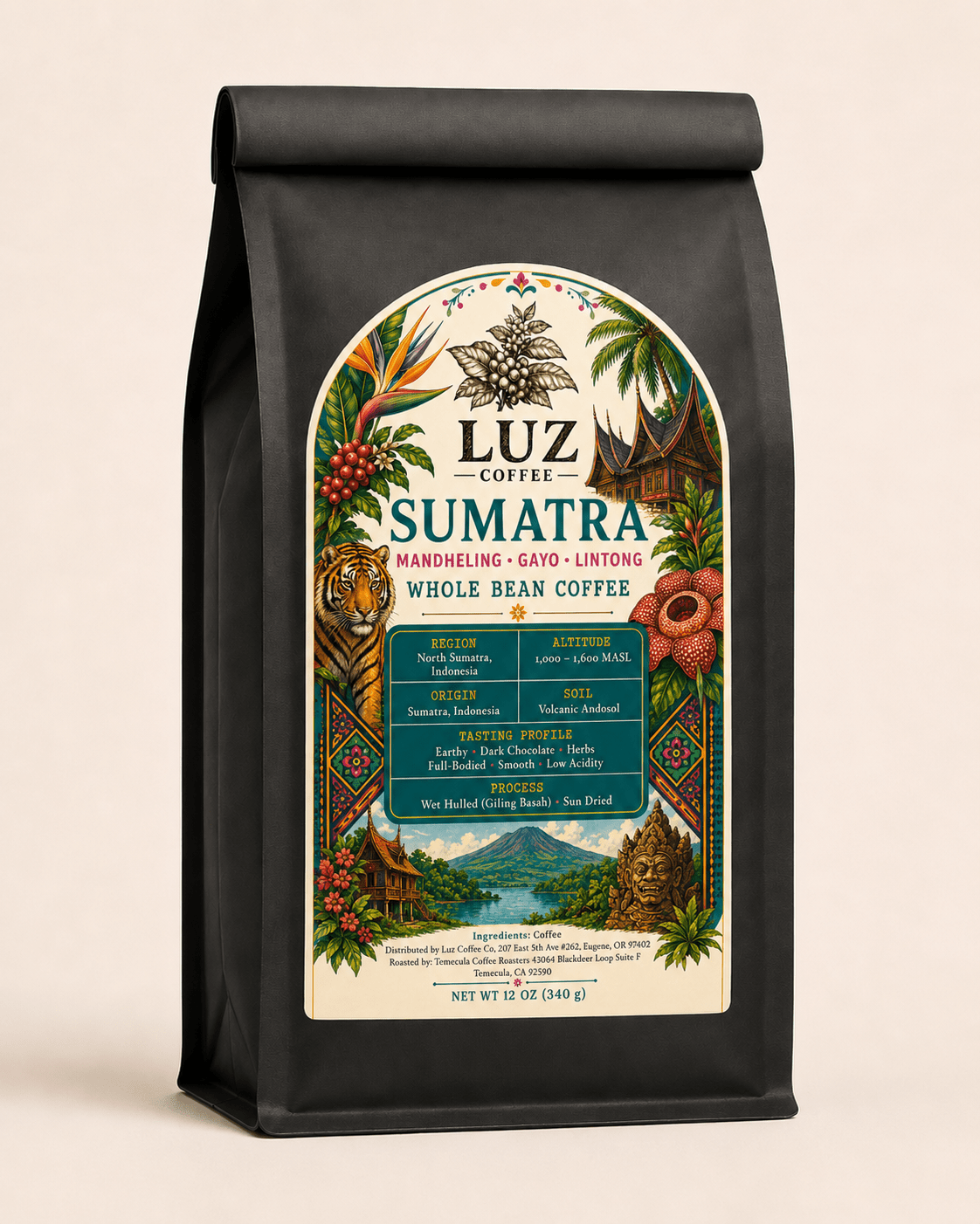 Sumatra Single Origin Coffee | Medium - Dark Roast - Luz Coffee Co