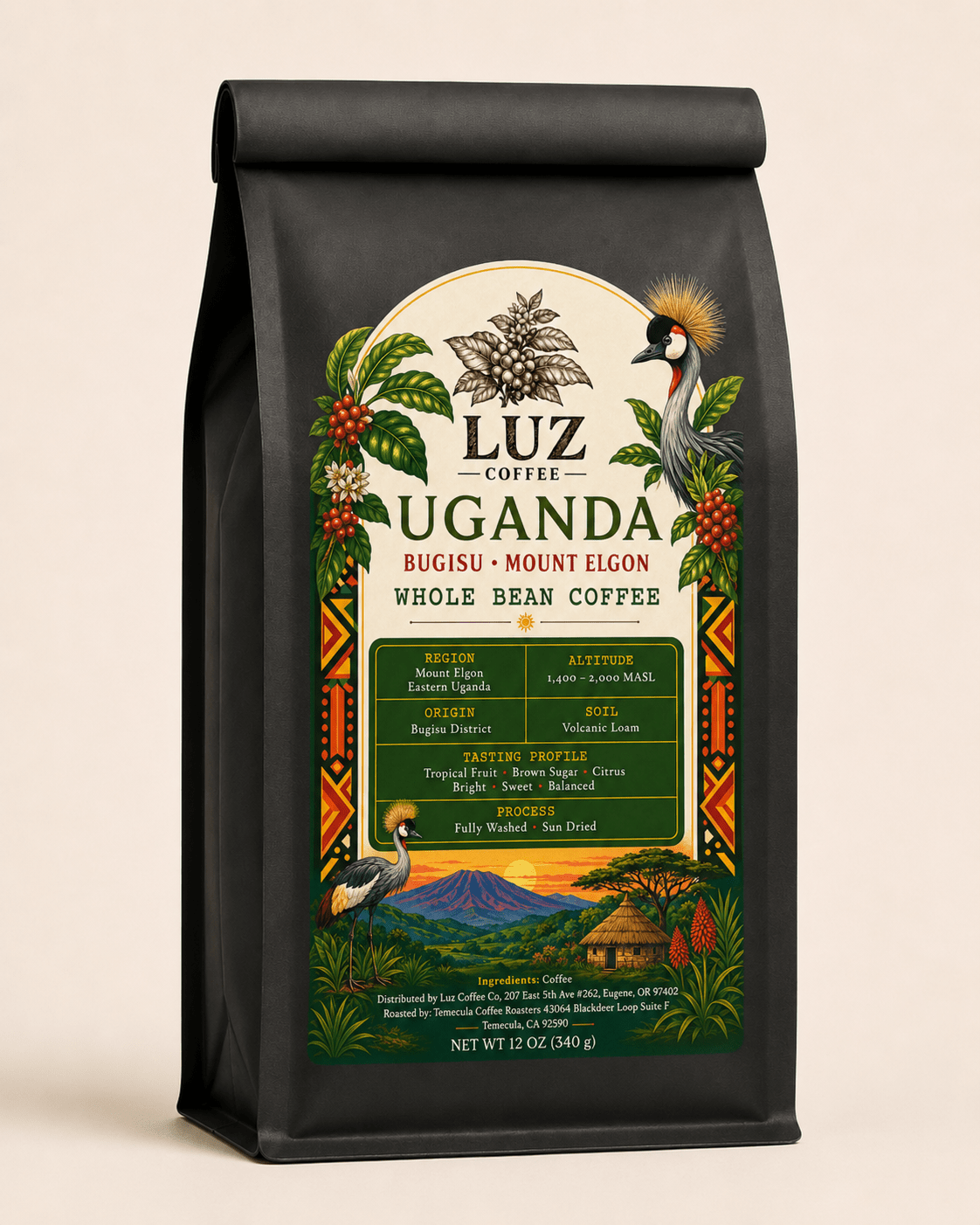 Uganda Single Origin Coffee | Medium - Dark Roast - Luz Coffee Co