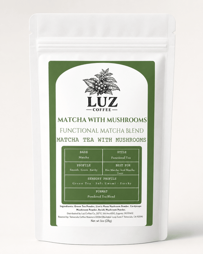 Matcha With Mushrooms | Luz Coffee Co - Luz Coffee Co